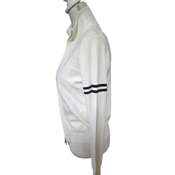 Per Se By Carlisle White 2 Piece Sequined Knit Sweater and Matching Tank - Picture 4 of 6